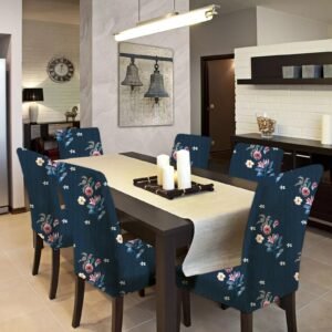 Set Of 6 Pc's Digital Printed Elastic Chair Covers