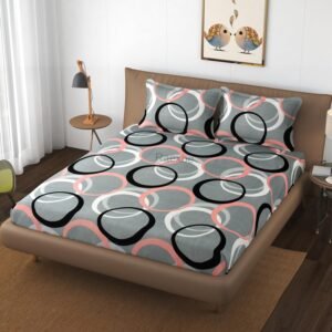 220 TC Double King Size Bedsheet With 2 Pillow Covers (72X78X Upto 10 Inches) & 360 Degree Elasticated (Multi color)