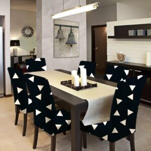 Set Of 6 Pc's Digital Printed Elastic Chair Covers