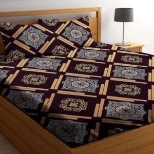 220 TC Double King Size Bedsheet With 2 Pillow Covers (72X78X Upto 10 Inches) & 360 Degree Elasticated (Multi color)