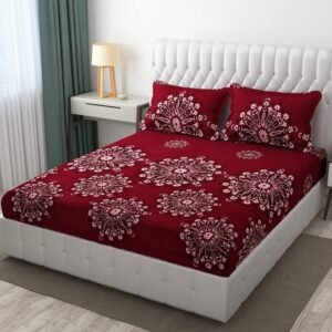 220 TC Fitted King Size Elastic Bedsheet With Two Pillow Covers (72X78X Upto 10 Inches) & 360 Degree Elasticated (Multi color)