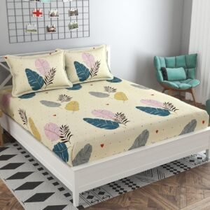 220 TC Fitted King Size Elastic Bedsheet With Two Pillow Covers (72X78X Upto 10 Inches) & 360 Degree Elasticated (White)